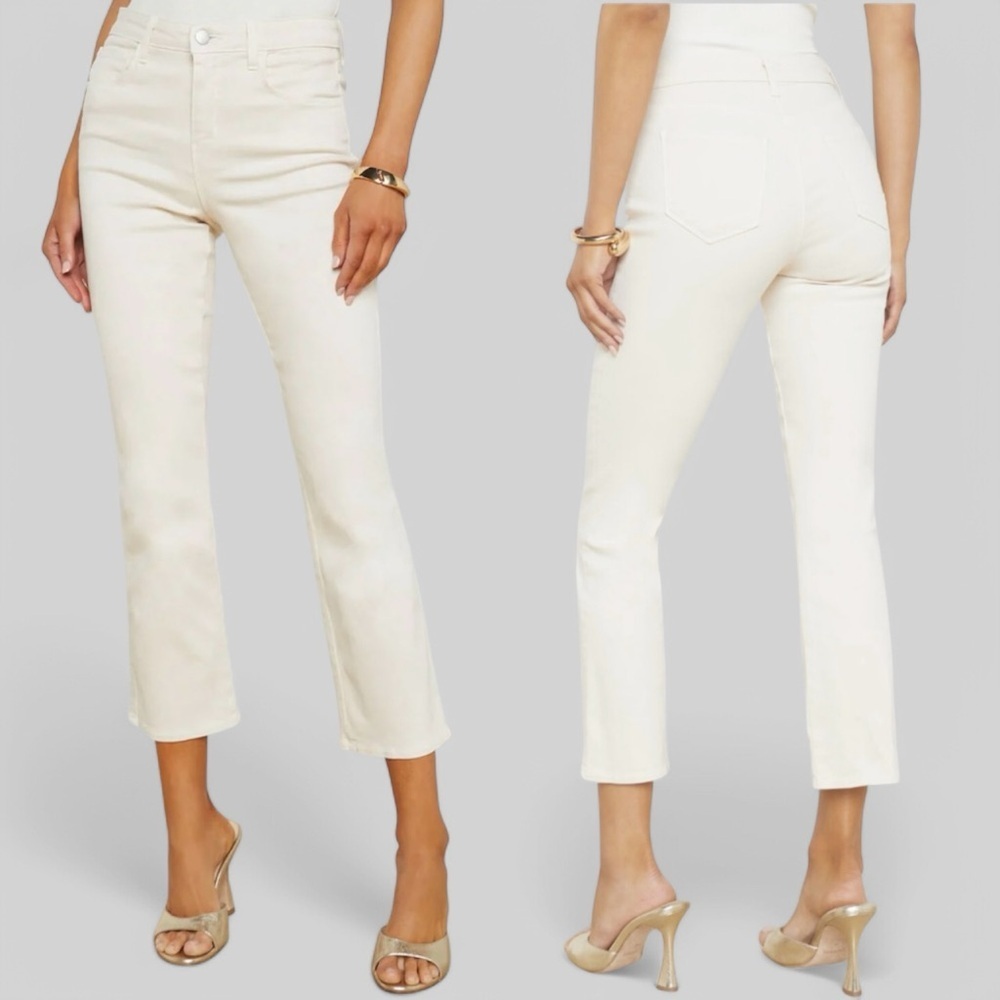 L'Agence High Rise Tati Crop Micro Bootcut Jean in French Vanilla Women's 29